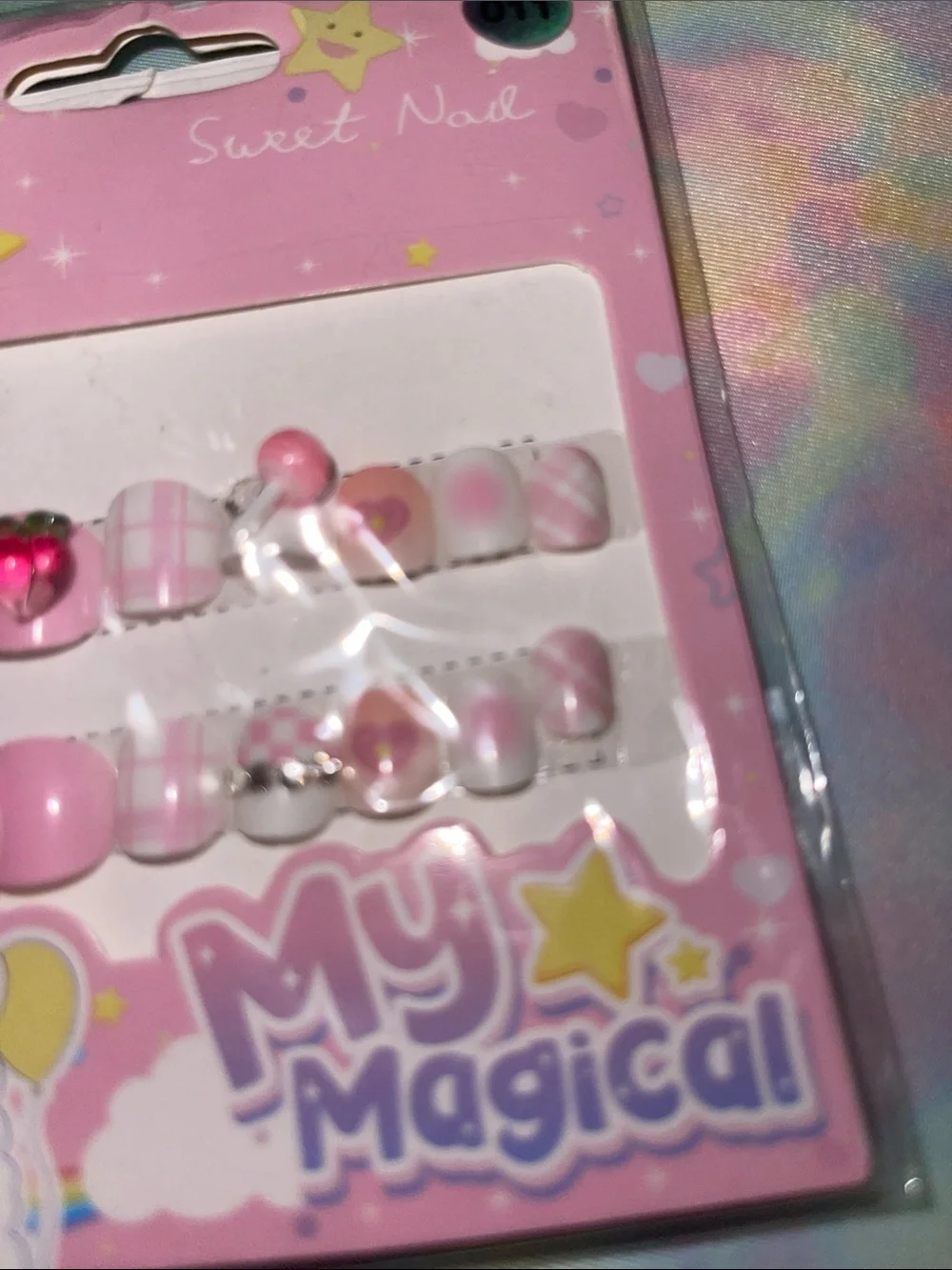 Kids Pink Press-On Nail Set
